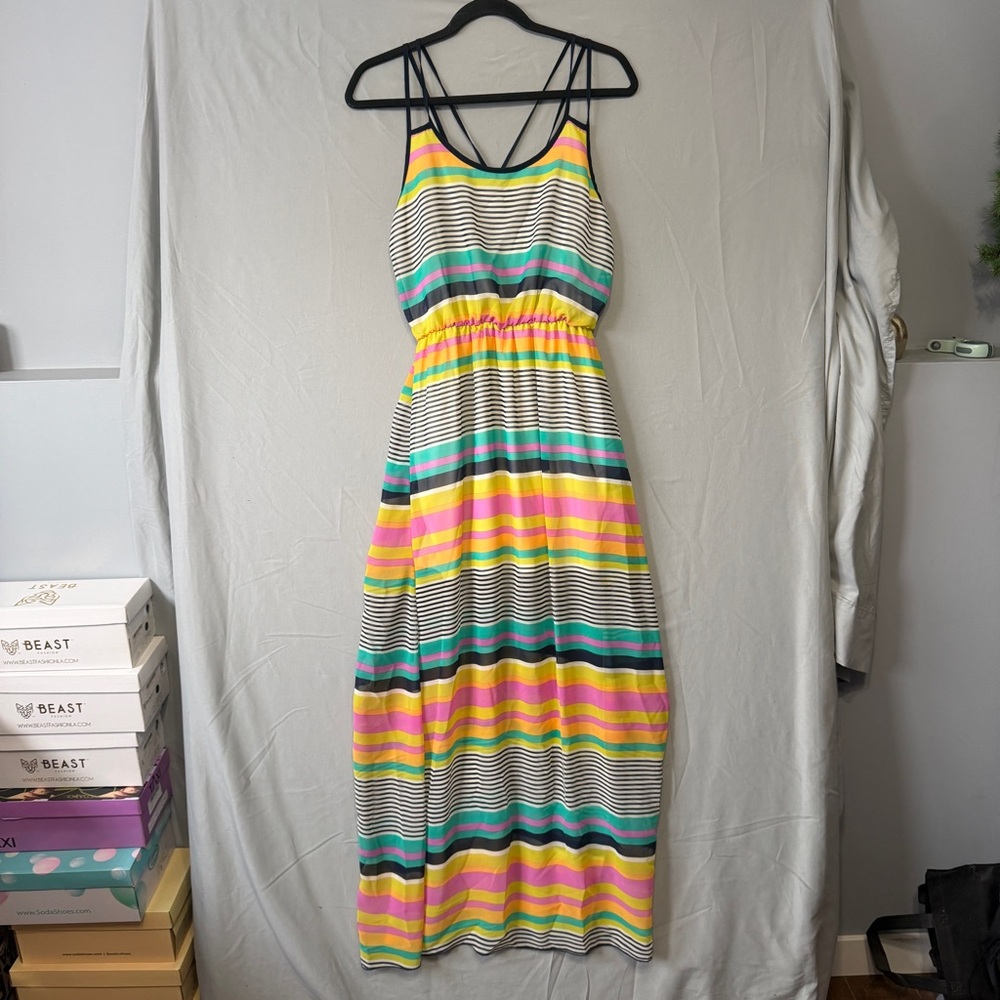 Interi Womens Striped Maxi Dress Size M Resortwear Tropical Summer Vacation
